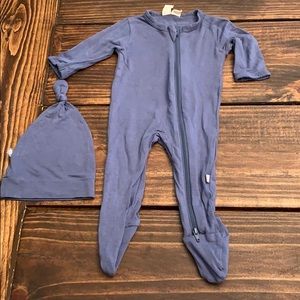 Kyte Baby zippier footie NEWBORN - STEEL